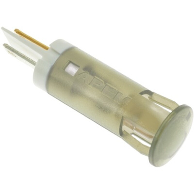 APEM White Panel Mount Indicator, 220V ac, 10mm Mounting Hole Size, Faston, Solder Lug Termination
