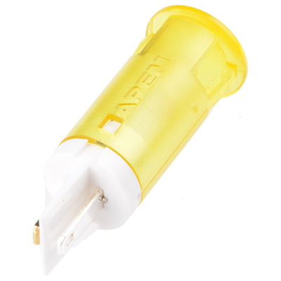 Apem Yellow Panel Mount Indicator, 24V dc, 12mm Mounting Hole Size, Faston, Solder Lug Termination