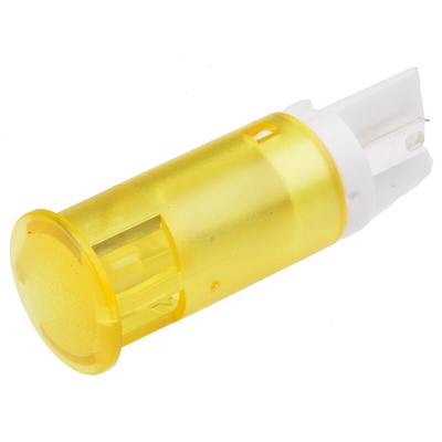 Apem Yellow Panel Mount Indicator, 24V dc, 12mm Mounting Hole Size, Faston, Solder Lug Termination