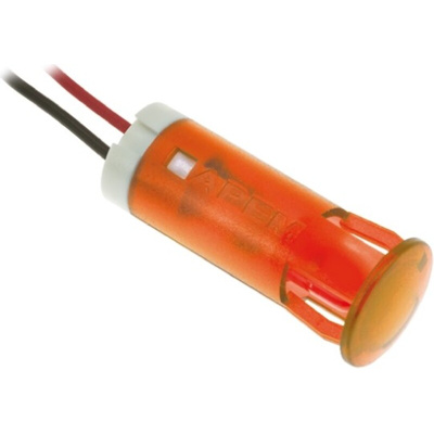 Apem Orange Panel Mount Indicator, 110V ac, 12mm Mounting Hole Size, Lead Wires Termination