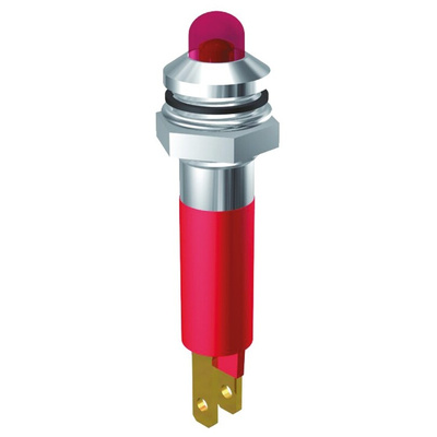 Signal Construct Green Panel Mount Indicator, 230V, 8mm Mounting Hole Size, Solder Tab Termination
