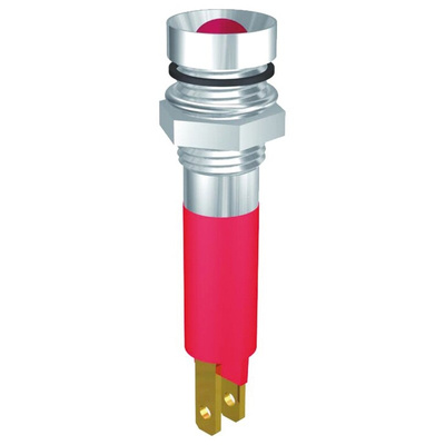 Signal Construct Yellow Panel Mount Indicator, 230V, 8mm Mounting Hole Size, Solder Tab Termination