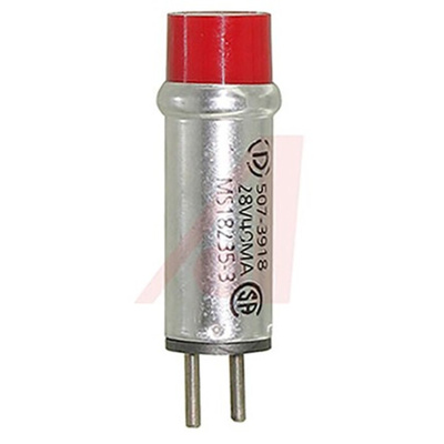 Dialight Red Neon Panel Mount Indicator, 28V, 9.53mm Mounting Hole Size