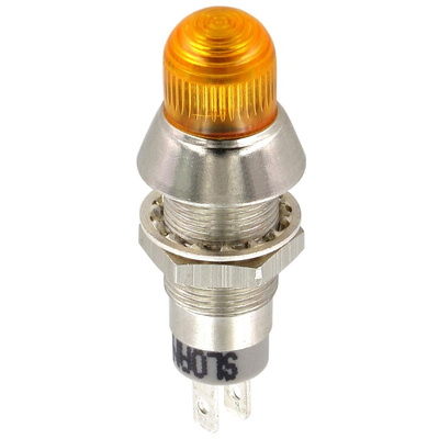 Sloan Yellow Panel Mount Indicator, 5 → 28V dc, 8.2mm Mounting Hole Size, FASTON Termination, IP68