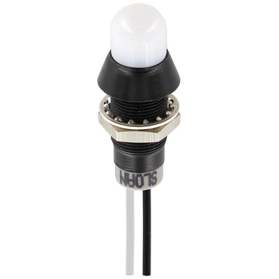 Sloan White Panel Mount Indicator, 5 → 28V dc, 8.2mm Mounting Hole Size, Lead Wires Termination, IP68