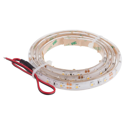 RS PRO 12V White LED Strip Light, 2700 → 3200K Colour Temp, 1m Length