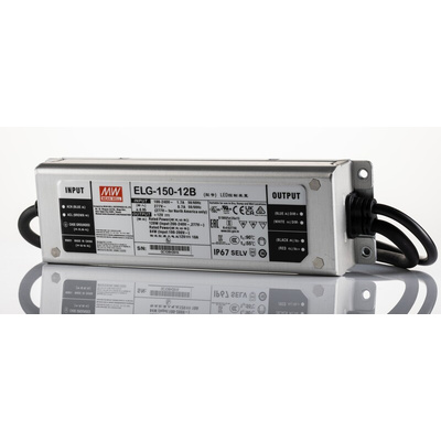 MEAN WELL LED Driver, 12V Output, 150W Output, 10A Output, Constant Current / Constant Voltage Dimmable