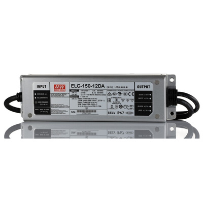 MEAN WELL LED Driver, 12V Output, 120W Output, 10A Output, Constant Current / Constant Voltage Dimmable