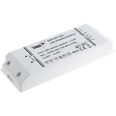 RS PRO LED Driver, 12V Output, 216W Output, 18A Output, Constant Voltage