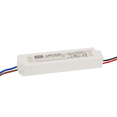 MEAN WELL LED Driver, 12V Output, 18W Output, 0 → 1.5A Output, Constant Voltage