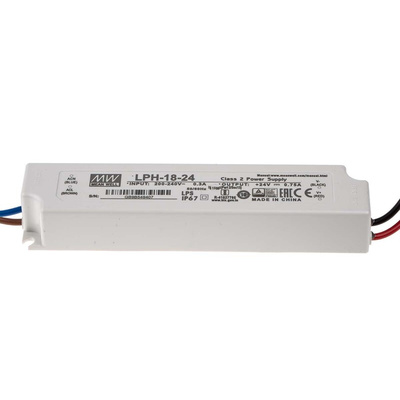 MEAN WELL LED Driver, 24V Output, 18W Output, 0 → 750mA Output, Constant Voltage