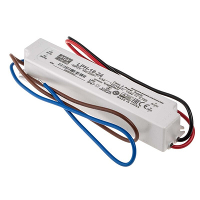 MEAN WELL LED Driver, 24V Output, 18W Output, 0 → 750mA Output, Constant Voltage