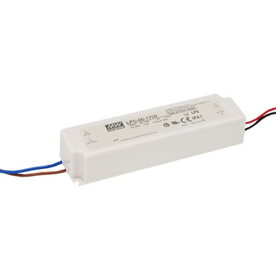 MEAN WELL LED Driver, 9 → 34V Output, 59.5W Output, 1.75A Output, Constant Current