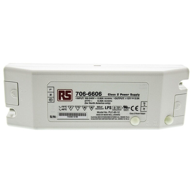 MEAN WELL LED Driver, 12V Output, 60W Output, 5A Output, Constant Voltage