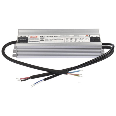 MEAN WELL LED Driver, 12V Output, 264W Output, 22A Output, Constant Voltage Dimmable