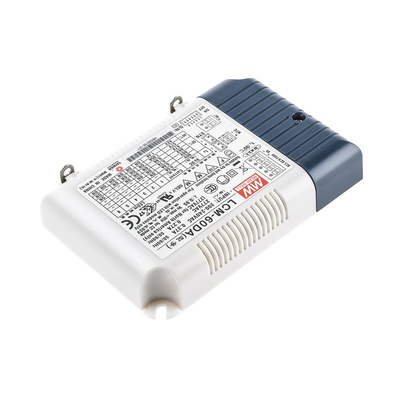 MEAN WELL LED Driver, 2 → 90V Output, 60.3W Output, 1.05 A, 1.4 A, 500 mA, 600 mA, 700 mA, 900 mA Output,