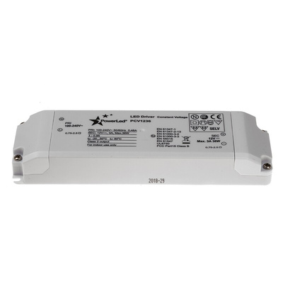 PowerLED LED Driver, 12V Output, 36W Output, 3A Output, Constant Voltage