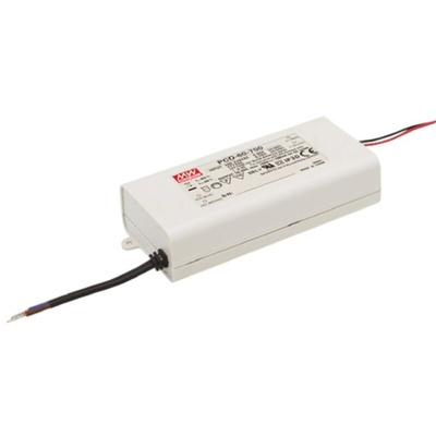 MEAN WELL LED Driver, 34 → 57V Output, 59.85W Output, 1.05A Output, Constant Current Dimmable