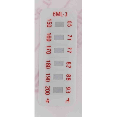RS PRO Non-Reversible Temperature Sensitive Label, 65°C to 93°C, 6 Levels
