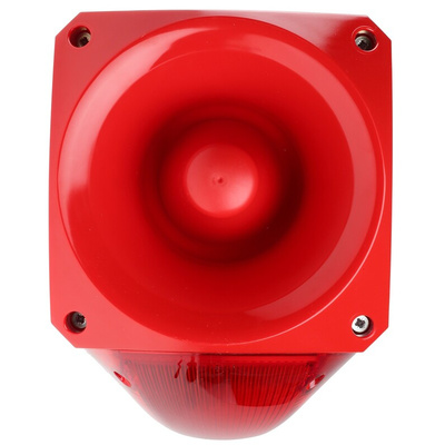 Klaxon PNC Series Red Sounder Beacon, 10 → 60 V dc, IP66, Side Mount, 116dB at 1 Metre