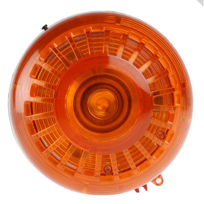 Klaxon PSS Series Amber Sounder Beacon, 110 → 230 V ac, IP65, Base Mount, 102dB at 1 Metre