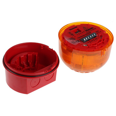 Klaxon PSS Series Amber Sounder Beacon, 110 → 230 V ac, IP65, Base Mount, 102dB at 1 Metre