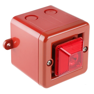 e2s SON4 Series Red Sounder Beacon, 24 V dc, IP66, Surface Mount, 104dB at 1 Metre