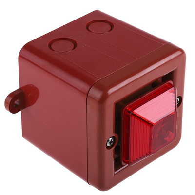 e2s SON4 Series Red Sounder Beacon, 230 V ac, IP66, Surface Mount, 104dB at 1 Metre