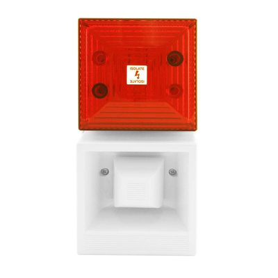 Clifford & Snell YL40 Series Red Sounder Beacon, 115 V ac, IP65, Fixed Mount, 108dB at 1 Metre