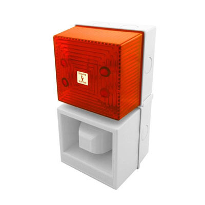 Clifford & Snell YL40 Series Red Sounder Beacon, 115 V ac, IP65, Fixed Mount, 108dB at 1 Metre