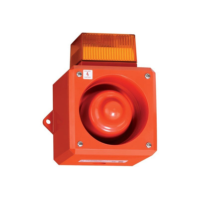 Clifford & Snell YL50 Series Amber Sounder Beacon, 24 V dc, IP66, Fixed Mount, 112dB at 1 Metre