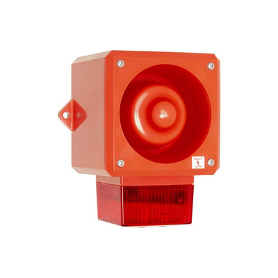 Clifford & Snell YL50 Series Red Sounder Beacon, 24 V dc, IP66, Fixed Mount, 112dB at 1 Metre