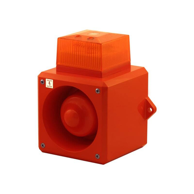 Clifford & Snell YL50 Series Amber Sounder Beacon, 115 V ac, IP66, Fixed Mount, 112dB at 1 Metre
