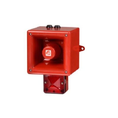 e2s AL112NX Series Red Sounder Beacon, 115 V, IP66, Wall Mount, 120dB at 1 Metre