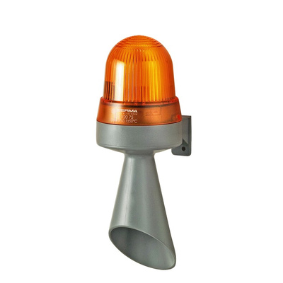 Werma 424 Series Yellow Horn Beacon, 115 V, IP65, Wall Mount, 98dB at 1 Metre