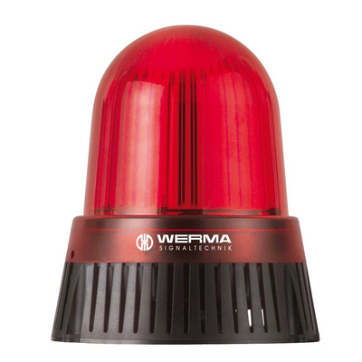 Werma 430 Series Red Sounder Beacon, 24 V, IP65, Base Mount, 114dB at 1 Metre