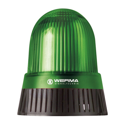 Werma 431 Series Green Sounder Beacon, 24 V, IP65, Base Mount, 114dB at 1 Metre