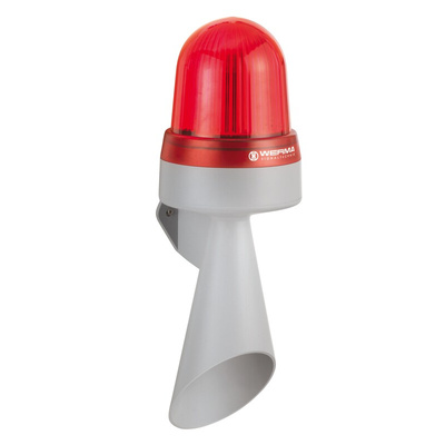 Werma 435 Series Red Horn Beacon, 24 V, IP65, Wall Mount, 114dB at 1 Metre