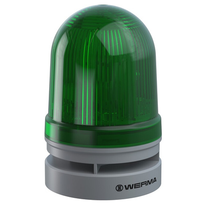Werma 461 Series Green Sounder Beacon, 12 V, IP65, Wall Mount, 114dB at 1 Metre