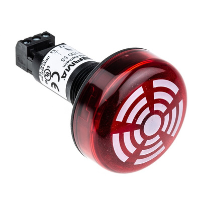 Werma 150 Series Red Buzzer Beacon, 24 V dc, IP65, Panel Mount, 80dB at 1 Metre