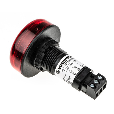 Werma 150 Series Red Buzzer Beacon, 24 V dc, IP65, Panel Mount, 80dB at 1 Metre