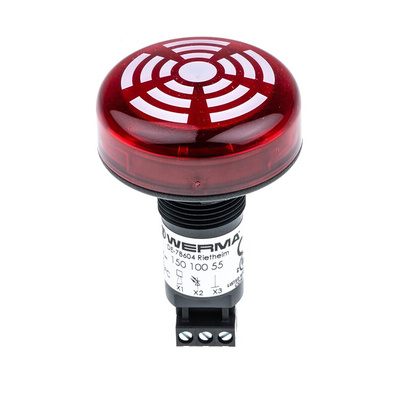 Werma 150 Series Red Buzzer Beacon, 24 V dc, IP65, Panel Mount, 80dB at 1 Metre
