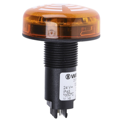 Werma 150 Series Yellow Buzzer Beacon, 24 V dc, IP65, Panel Mount, 80dB at 1 Metre