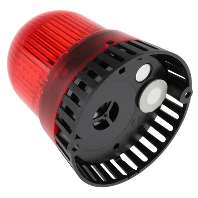 Werma 421 Series Red Sounder Beacon, 24 V ac/dc, IP65, Surface Mount, 105dB at 1 Metre