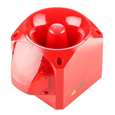 Klaxon Nexus Series Red Sounder Beacon, 110 V ac, 230 V ac, Wall Mount, 105dB at 1 Metre