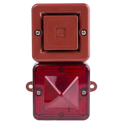 e2s SONFL1X-HO Series Red Sounder Beacon, 24 V dc, IP66, Surface Mount, 100dB at 1 Metre