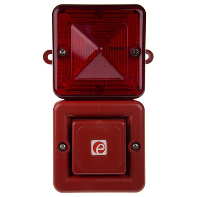 e2s SONFL1X Series Red Sounder Beacon, 230 V ac, IP66, Surface Mount, 100dB at 1 Metre