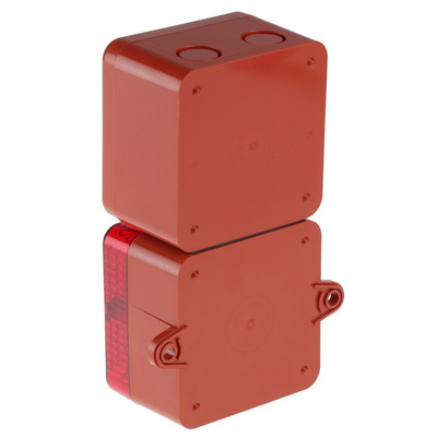 e2s SONFL1X-HO Series Red Sounder Beacon, 12 V dc, IP66, IP67, Surface Mount, 100dB at 1 Metre