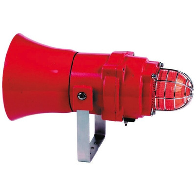 e2s BExCS110-05 Series Red Sounder Beacon, 115 V ac, IP66, IP67, Surface Mount, 117dB at 1 Metre