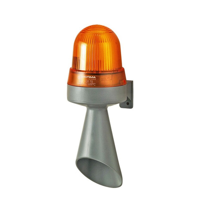 Werma 425 Series Yellow Horn Beacon, 24 V ac/dc, IP65, Surface Mount, 98dB at 1 Metre